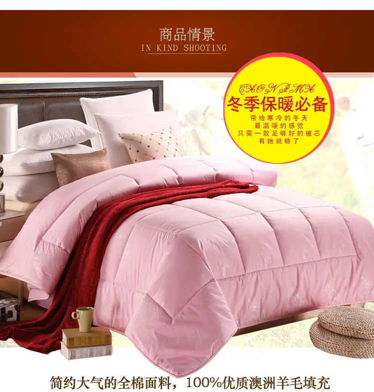 

95% wool filling, Cotton fabric, warm and comfortable Duvets twin/ full/Queen/King Size comforter