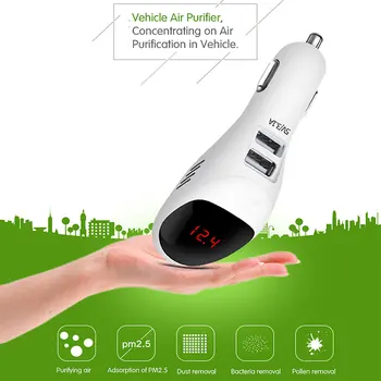 

Vehemo Dual USB Charger Air Purifier Durable USB Car Current Digital Display