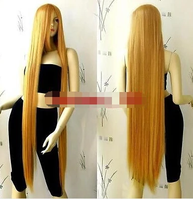 

Ex-Long Bang Yellow Gold Straight Cosplay Wig for women wig fast deliver