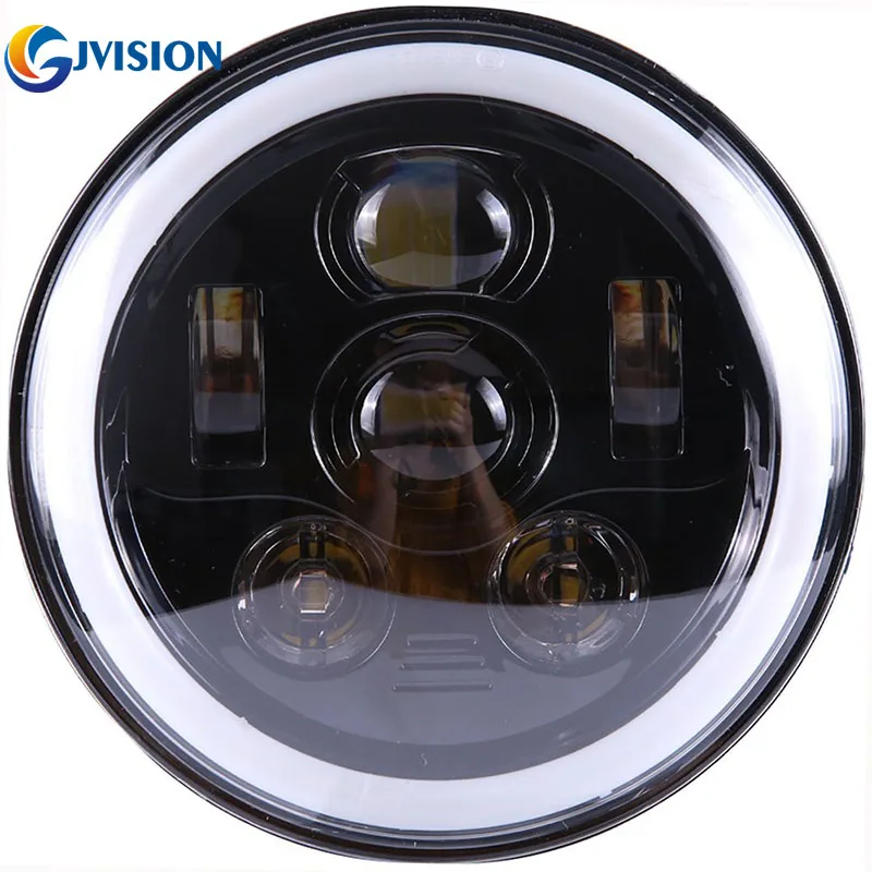 

Harley motorcycle parts 7 inch led projector headlamp 45W High/Low beam for Harley headlight with Halo Ring