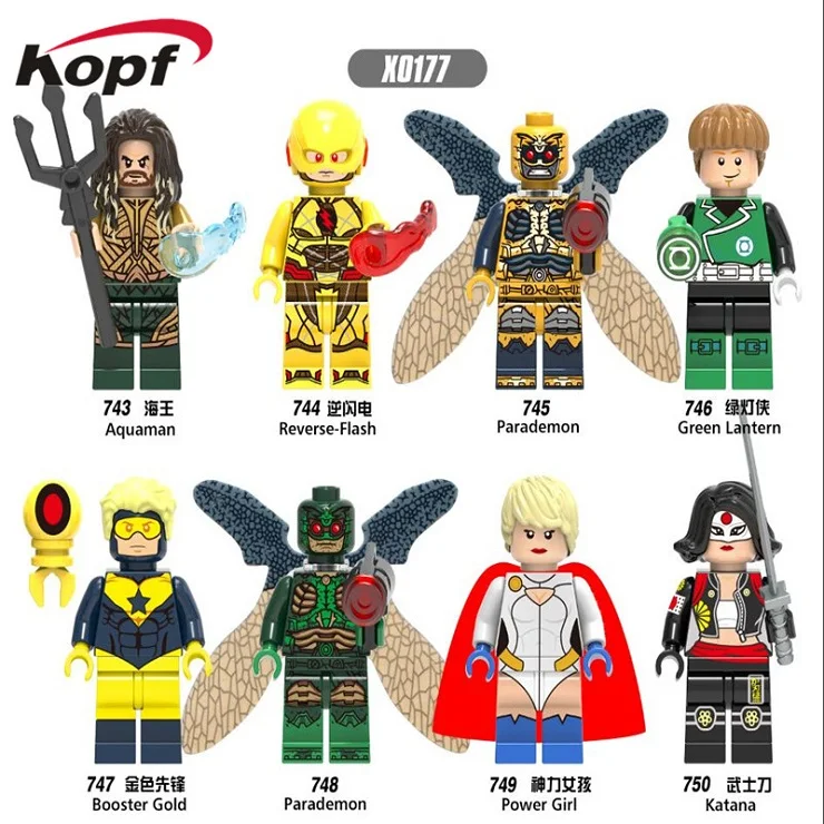 

Building Blocks Aquaman Reverse-Flash Parademon Green Lantern Booster Gold Bricks Action Toys For Kids X0177