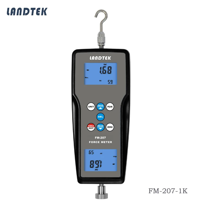 VTSYIQI FM-207-1000K Split Digital Force Gauge Push Pull Gauge Tester Meter External Sensor with Measurement Units N kg lb Range 1000kgf 9800N 2200Lbf 99 Groups Data Memory Color Grey