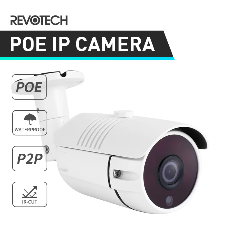 Водонепроницаемая IP камера POE 1080P 6 светодиосветодиодный наружная цилиндрическая