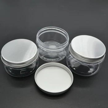

20pcs 100g Aluminum Cap PET Plastic Cream Jars Empty Cosmetic Food Packaging Containers for Mask Powder Packing Container Pots