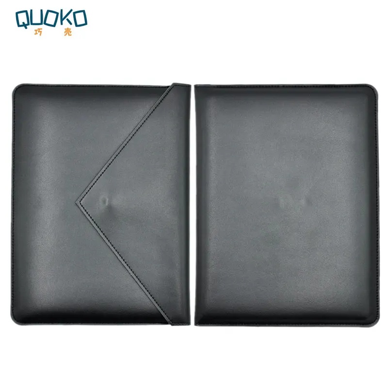 Premium Microfiber Leather Laptop Sleeve with Dual Pockets - Envelope Style