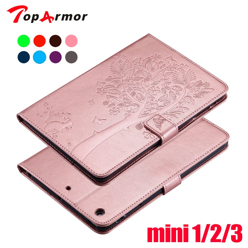 

TopArmor Hot sale fashion New Tree Pattern Flip Stand Leather Case Cover For iPad Mini 1 2 3 Retina Fashionable