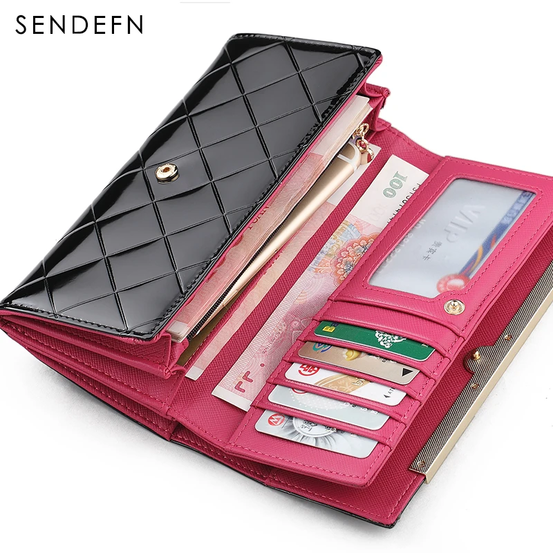 Hot Sale Cow Genuine Leather Purse Elegant Lady Clutch Women Wallet Card Holder Brand Wallet Carteira