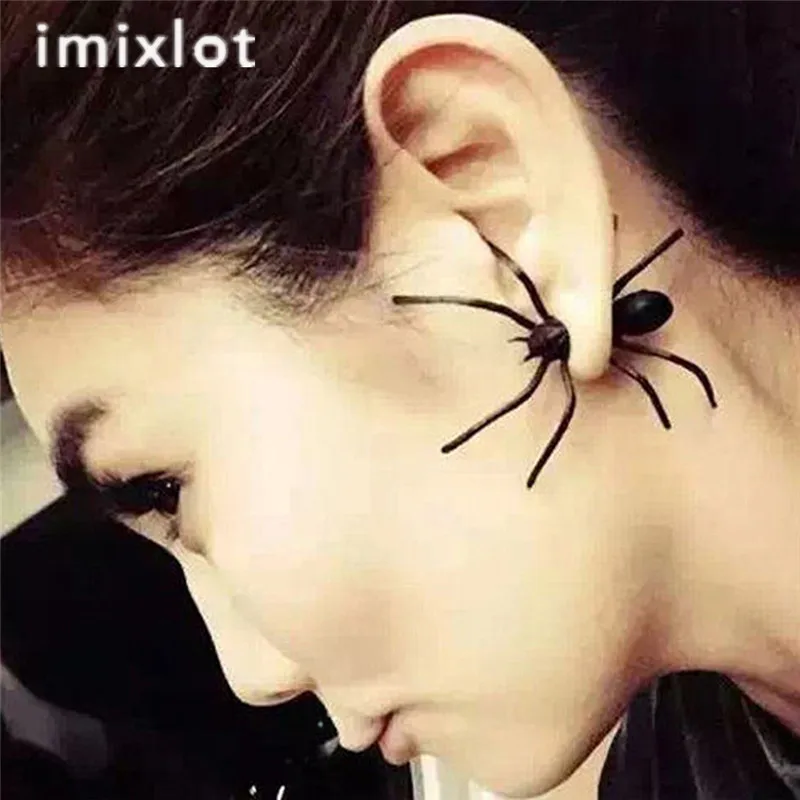 Imixlot 1 пара панк двухсторонний насекомое гвоздик в виде паука Серьги