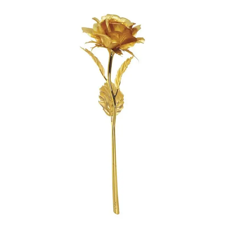 24K Gold Plated Long Stem Rose Flower for Valentine / Mothers Day
