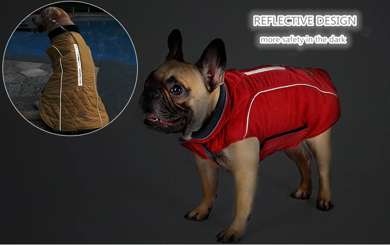 Высококачественная одежда для собак, стеганое пальто для собак, водоотталкивающая зимняя для домашней собаки куртка, жилет, Ретро стиль, Уютная теплая одежда для домашних животных, одежда для больших собак