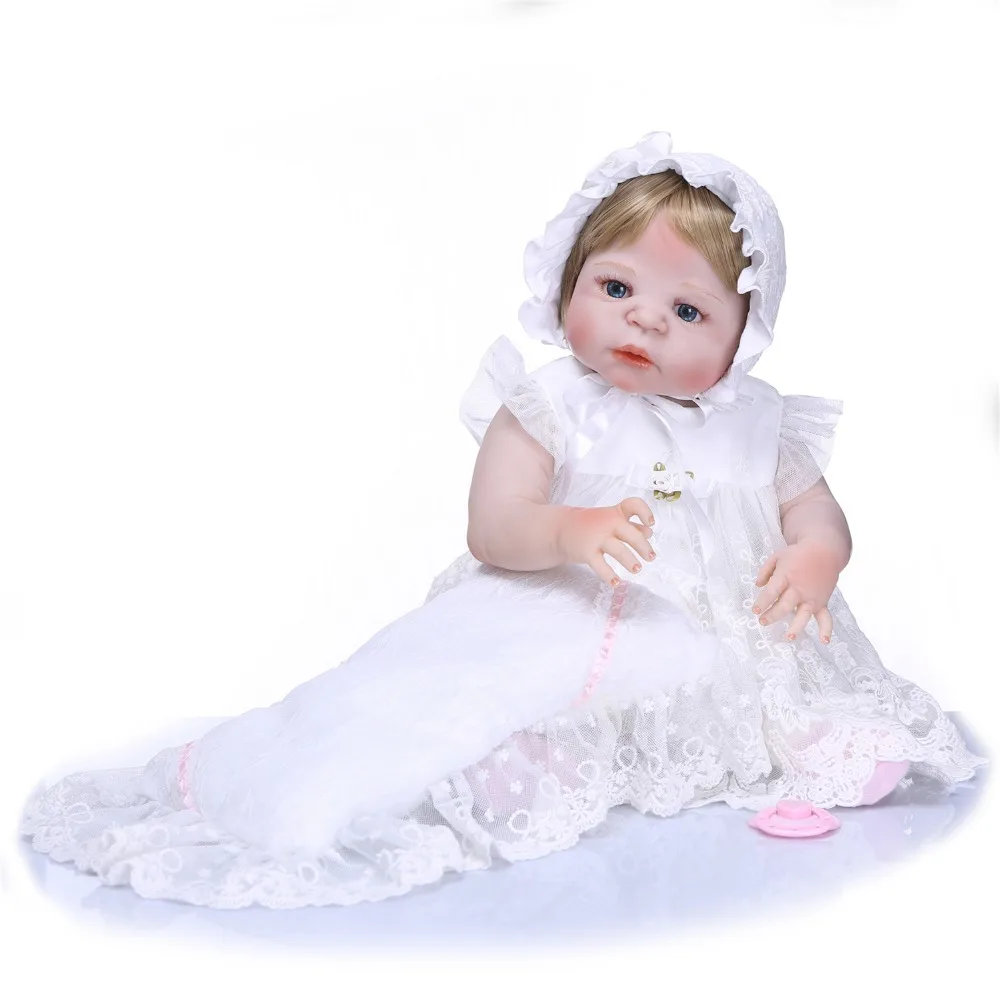 

55CM Full Body SIlicone Girl Reborn Babies Doll Girl Bebe Alive Doll Bathe Toys Fashion Birthday Gift Newborn Princess Toddler
