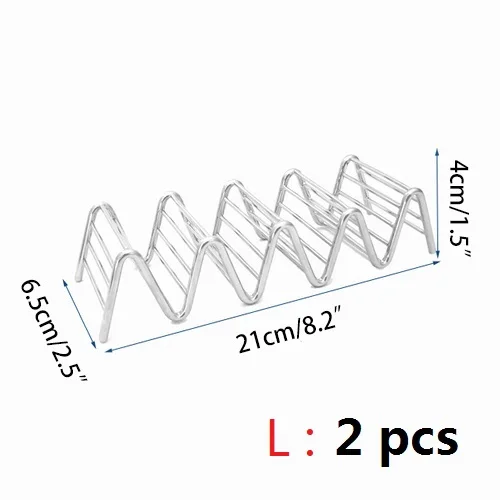2 шт. держатели Тако для еды из нержавеющей стали Taco Rack Shell Мексиканская пицца Taco Shell держатель стенд домашний бар Ресторан Еда шоу - Цвет: 2pcs L KT3077