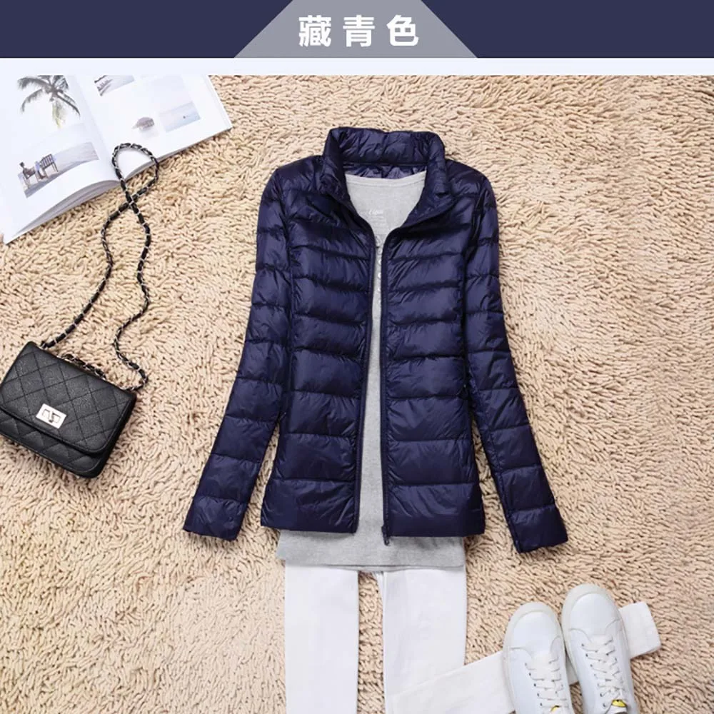 amazing  Autumn Women‘s Jacket Black Basic Jacket for Women Ladies Coat Pink Duck Down Female Jackets Winter