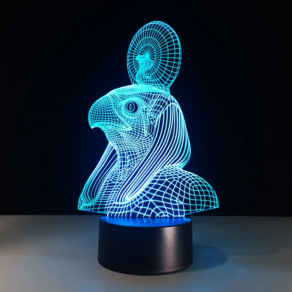 7 Colors Change Egypt Anubis 3D Bulbing Lamp Illusion Color Changing Desk Light With Black Touch Ba
