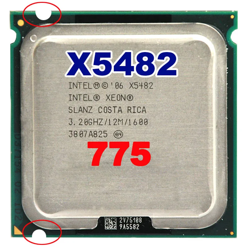INTEL xeon X5482 socket LGA775 CPU 3.2GHz /12MB L2 Cache/Quad Core/FSB 1333 Processor without adapters socket lga 775 motherboard backplate iron bracket cpu