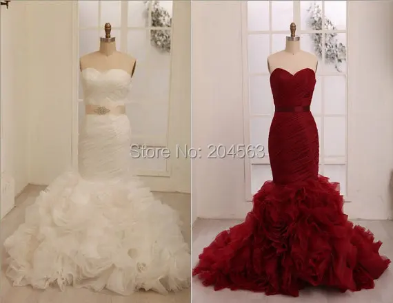 

Hot Sale Newest 2016 Mermaid Real Picture Sweetheart Wedding Dress custom size&color