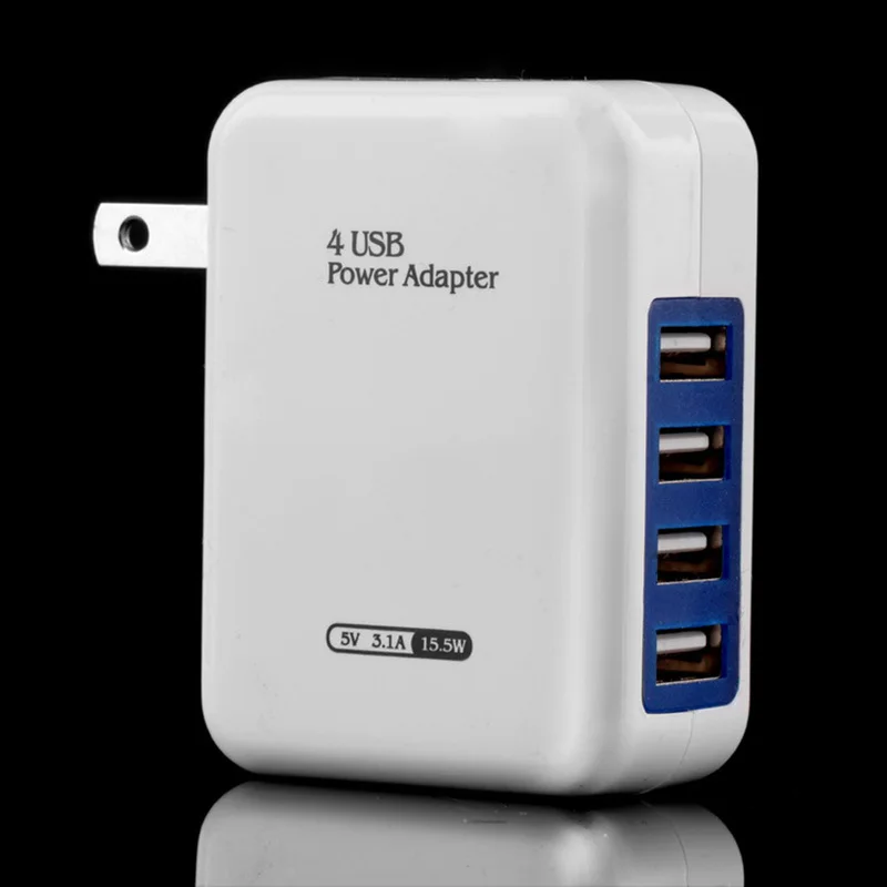 

Travel Wall Charger Portable Home & Travel Wall Charger US Plug AC Power Adapter Pop Socket 2.1A 4 Ports USB Charger Adapter