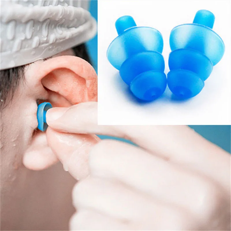 2 Pairs Box-Packed Comfort Earplugs Anti Noise Reduction Silicone Soft Ear Plugs Swimming Silicone Protective For Sleep Earplugs