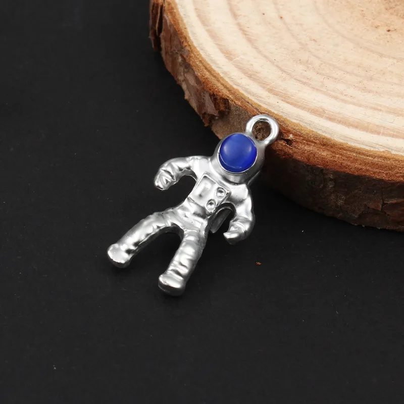 Mixfd 25 мм милые эмалированные амулеты космонавта, серьги, ювелирные изделия, золото, серебро, ожерелье, браслет, ключ, Diy аксессуары