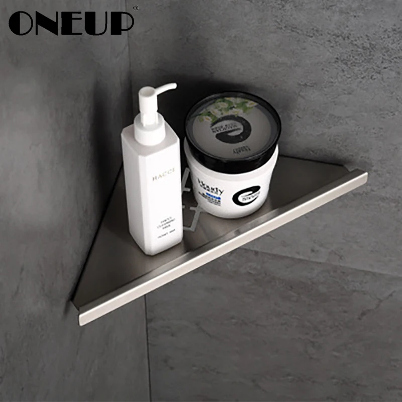 

ONEUP Bathroom Corner Shelves Brushed Stainless Steel Wall Bathroom Shelf Shower Storage Bathroom Accessories Storage Shelves