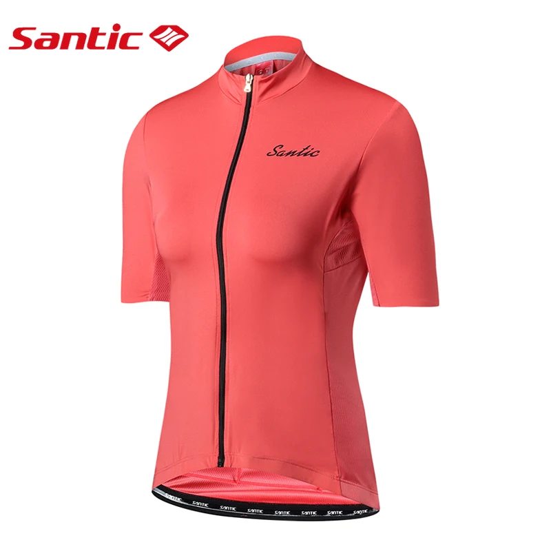 Santic Женская велосипедная майка с коротким рукавом MTB дорожный велосипед Pro