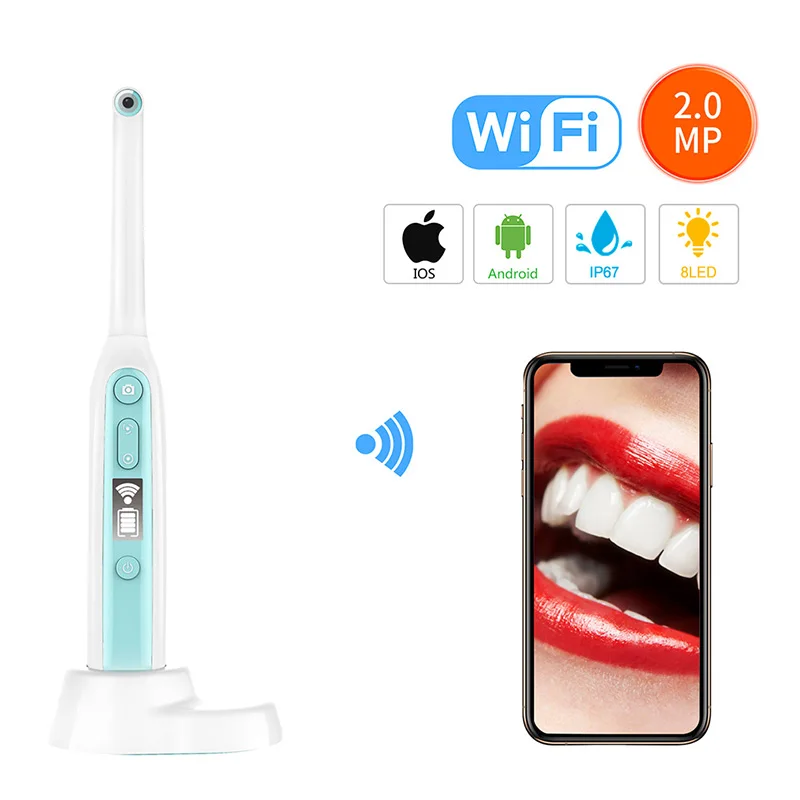 

WiFi Wireless Dental Camera HD Intraoral Endoscope With 8 Led lights Inspection for Dentist Oral Real-time Video Dental Tools