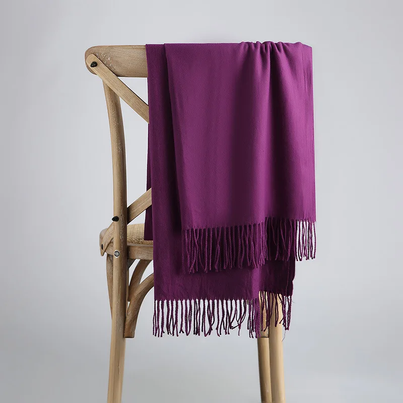 thumbnail image 1 of 2019 nuevas bufandas cálidas de primavera e invierno para mujeres, chales y envolturas para dama, pashmina de cachemira pura sólida, pañuelo para la cabeza largo, hijabs, estolas, 1 of 5