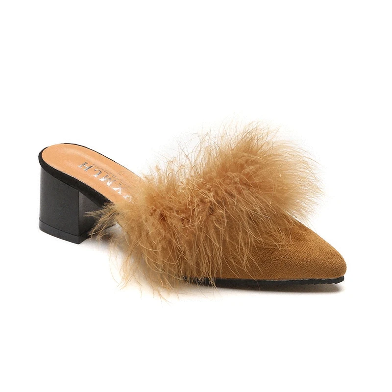

shoes women slides fur 2018 ladies plush spring designer black rubber red fashion outdoor slip on winter summer lady shoe indoor