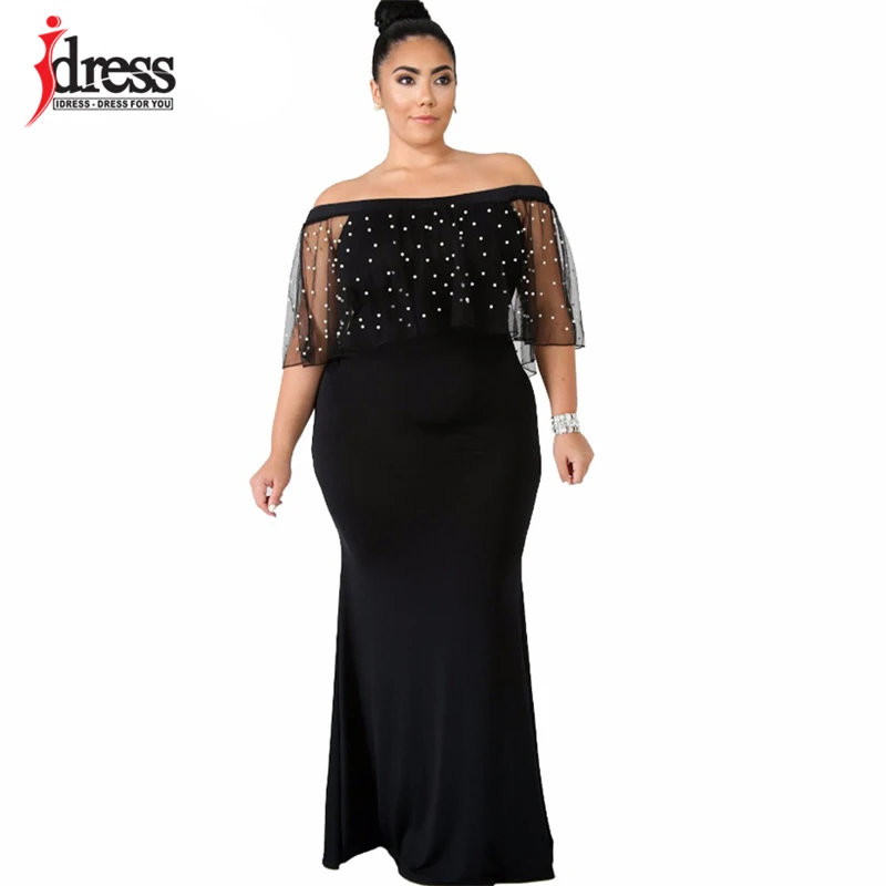 Элегантное Вечернее Платье IDress 2018 с оборками из бисера Вечерние Русалка