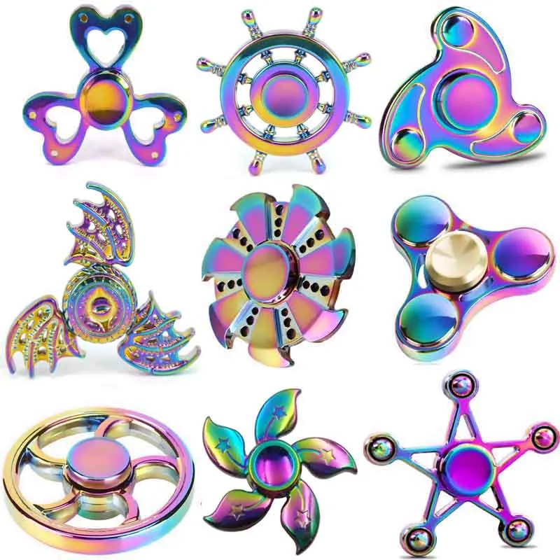 

Alloy Fidget Spinner Colorful Five Beeds Star Bat Heart Wheel Fly Dragon Metal Hand Spinner Anti Stress Toys