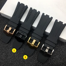 Бренд Качество натуральное Силиконовое резиновый ремешок для AP 15703 Royal Oak Смотреть band булавки Пряжка 28 мм Audemars и Piguet логотип