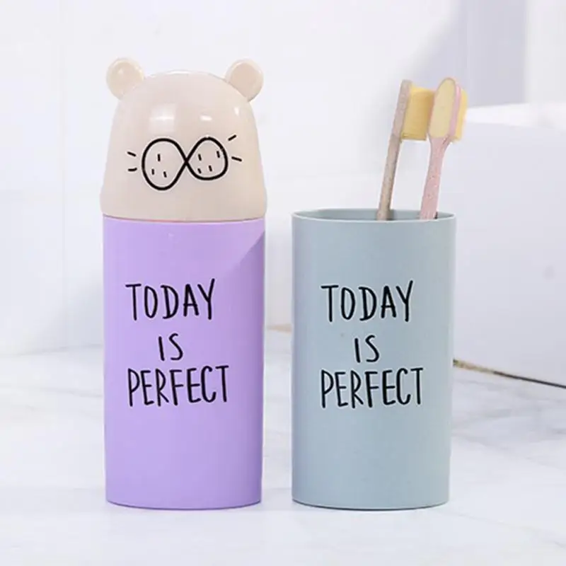 

Portable eco-friendly toothbrush holder Container Cartoon PP Travel Use Storage Box case Organizer reliable