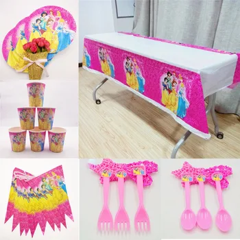 

52PCS Princess Birthday Party Decoration Happy Birthday Event Party Supplies Party Decoration Set Festival Party Set