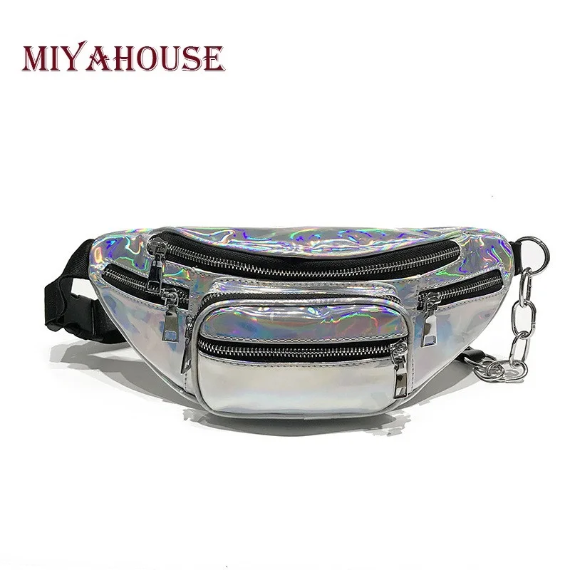 

Miyahouse New Arrival Female Waist Bag Fanny Packs Fashion Laser Belt Bags Women Zipper Chest Waist Pouch Travel Bag