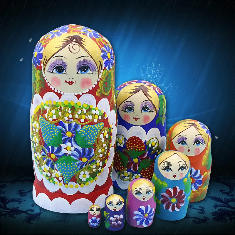 7ccs/set Wooden Matryoshka Doll Russian Dolls Kids Toy Nesting Dolls