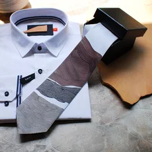 Модное платье с галстуком, повседневный трехцветный необычный художественный узор, подарок жениха, Свадебная вечеринка, модный галстук