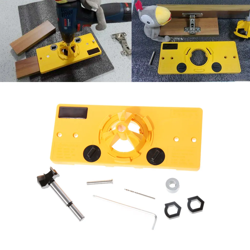 

35MM Cup Style Hinge Boring Jig Drill Guide Set Door Hole Locator Template for Kreg Tool LS'D Tool free ship