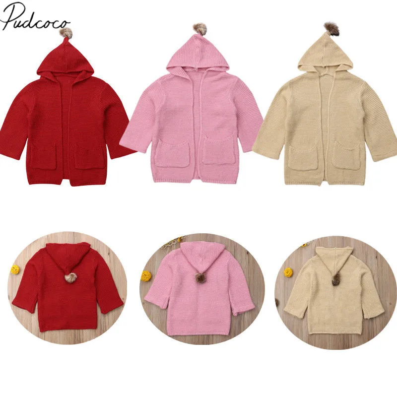 

2018 Brand New Infant Baby Girls Boys Warm Winter Knitted Jacket Coat Long Sleeve Hooded Open Stitch Knit Winter Warm Cardigan