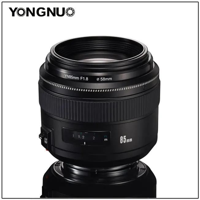 Средний телеобъектив YONGNUO EF 85 мм f/1,8 USM для зеркальных фотокамер Canon с блендой, стандартный объектив yn85мм f1.8 с фиксированным фокусом