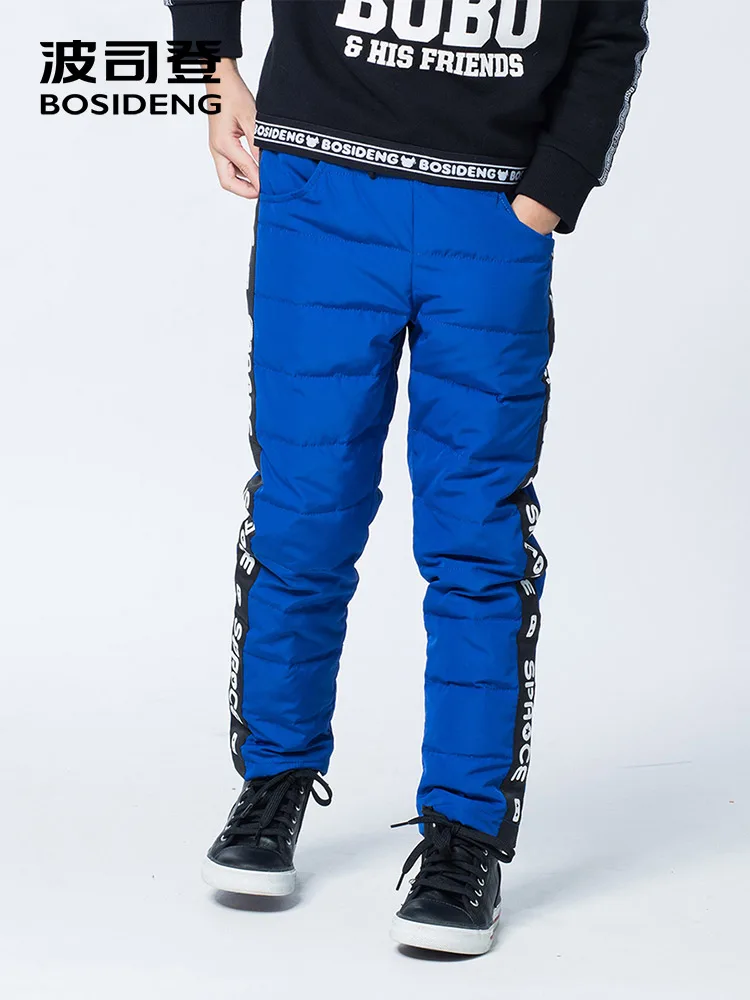 

BOSIDENG boys new down pants warm winter pants side letter print thicken trousers high quality T70141054