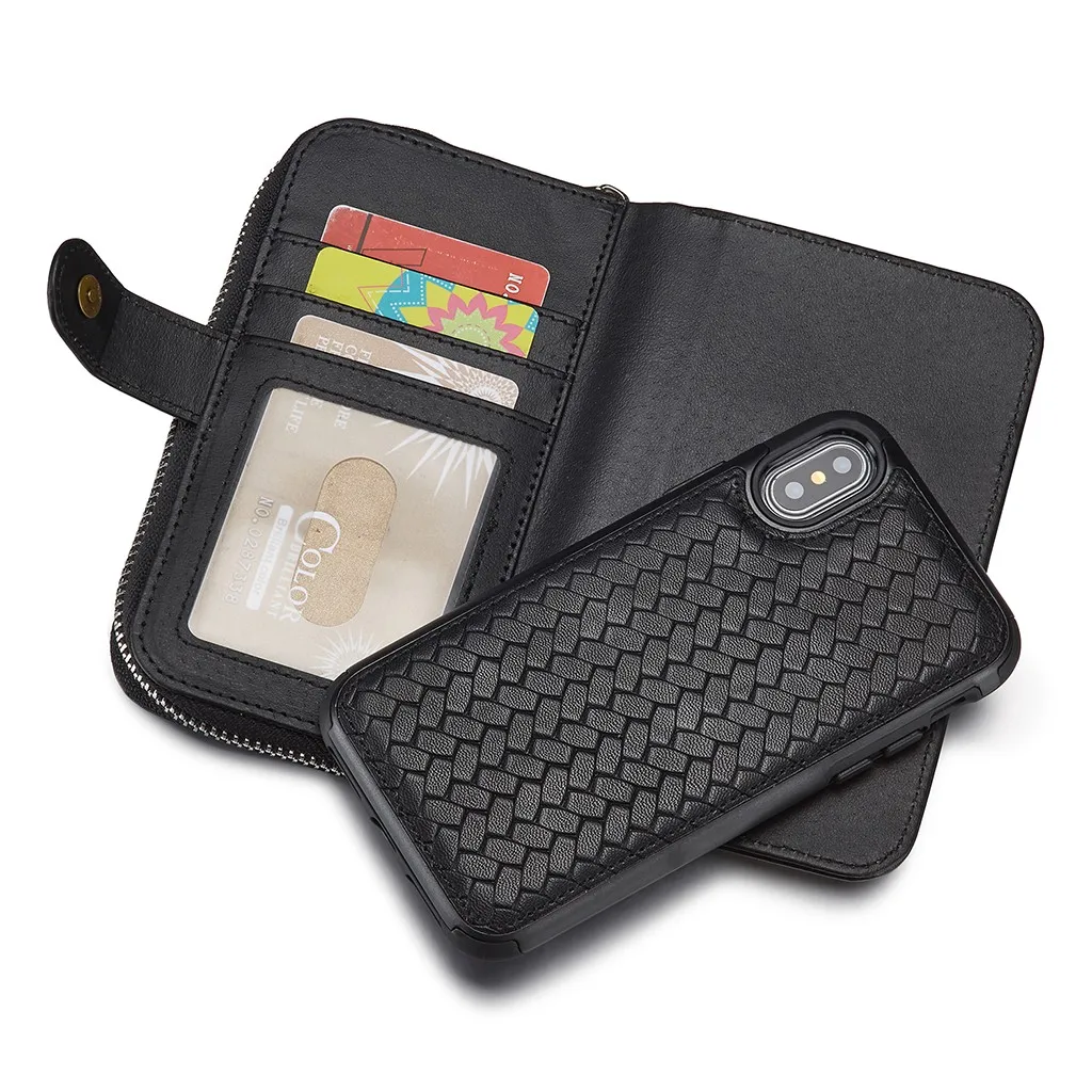 

Zipper Leather Cover Multi-function Mobile Phone Cover For IPhone XS MaxCases droppping # 17