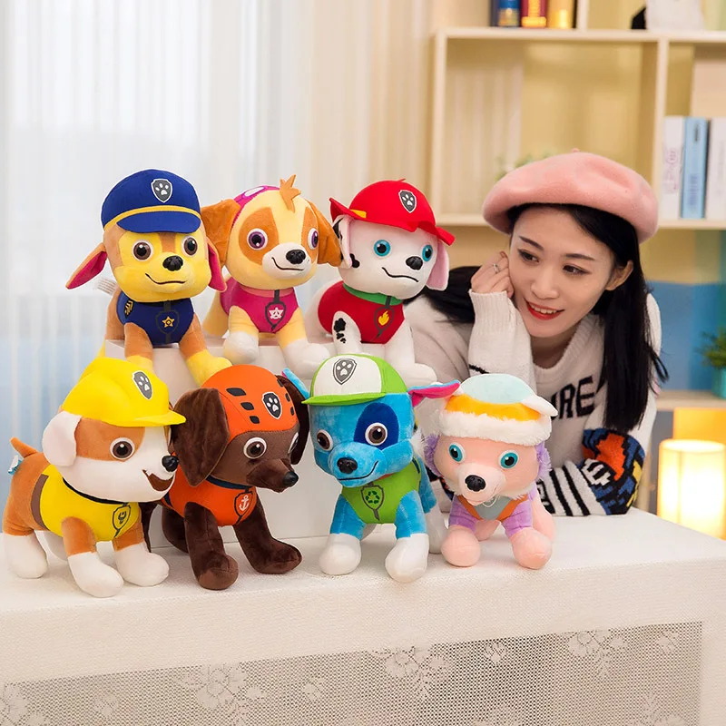 30CM Paw Patrol Dog Plush Toys Cotton Soft Puppy Canine Dolls TV Broadcast Dog Rescue Patrol Toys for Children 2D04