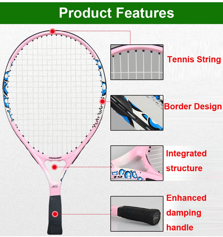 Crossway брендовая Теннисная ракетка для детей, ракетка из алюминиевого сплава, теннисная ракетка, теннисная ракетка
