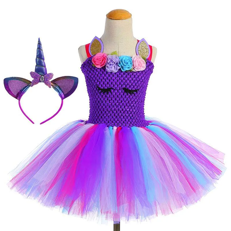 

Unicorn Dress Vestidos for Kids Girl Summer Wedding Birthday Party Tutu Dress Girls Costumes Pony Knee Length Tutu Dress Clothes