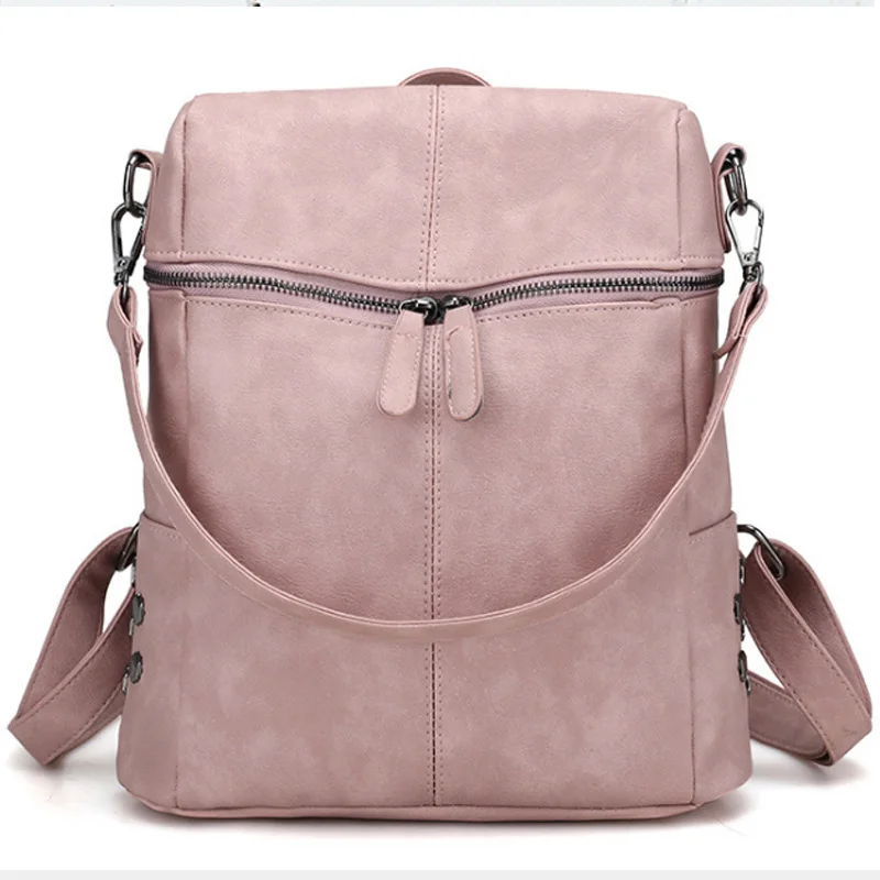 

Korea Schoolbag Backpack Women&#39s Leather Backapck Rivet School Backpack For Girls Casual Sac A Dos Mochila Feminina Rucksack