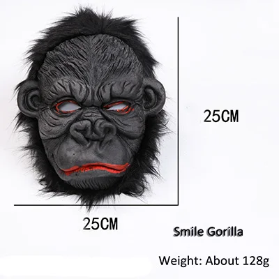 Реалистичная черная маска гориллы человек ужасная маска Copsplay Вечерние Маски для взрослых Хэллоуин маскарад силиконовая маска для лица латекс - Цвет: smile gorilla