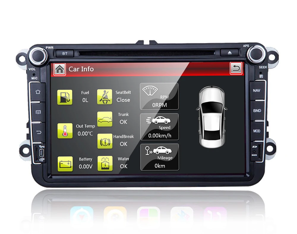 Best 8 inch in-dash Car DVD player with GPS navigation,audio Radio stereo,USB/SD BT/TV Canbus,car multimedia headunit for VW universa 4