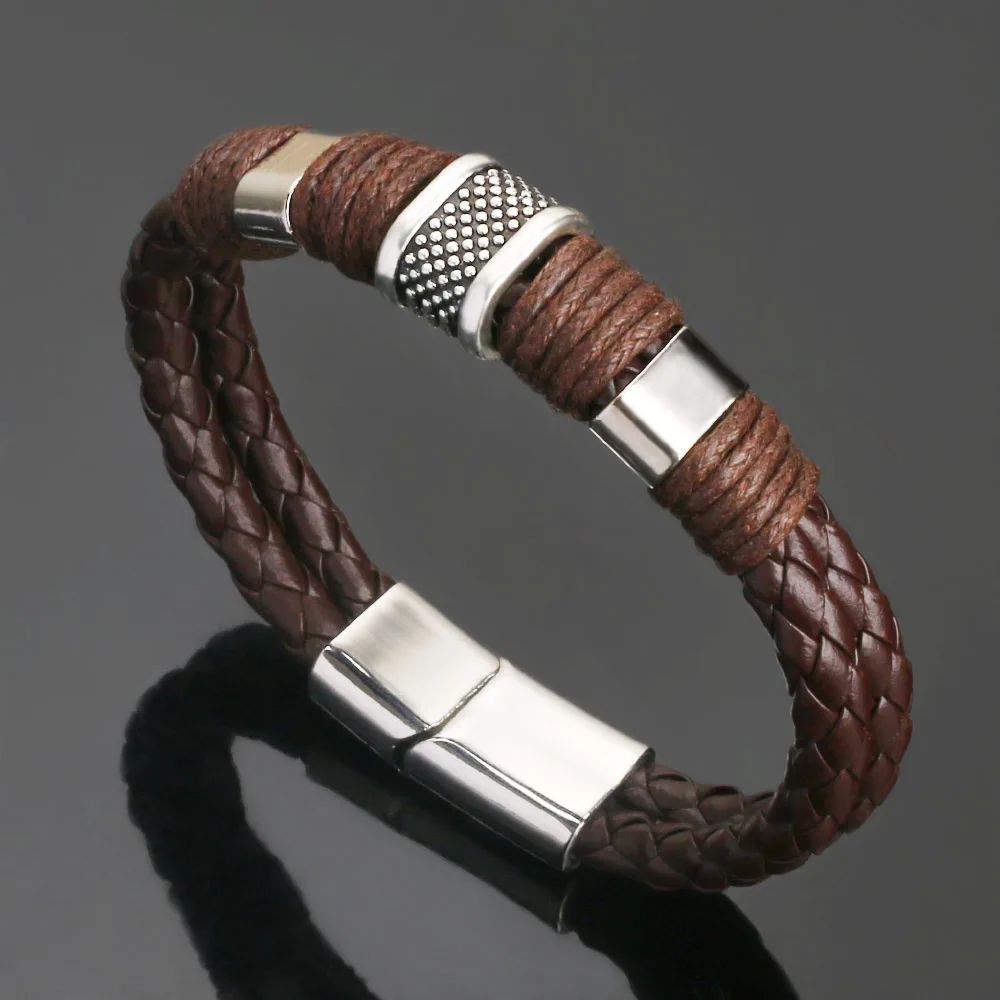 Trend Jewelry Punk 2 Color Zinc Alloy Accessories Hand Woven Leather Bracelet Men and Women Pulseras hombre bracelet jewelry,leather bracelets