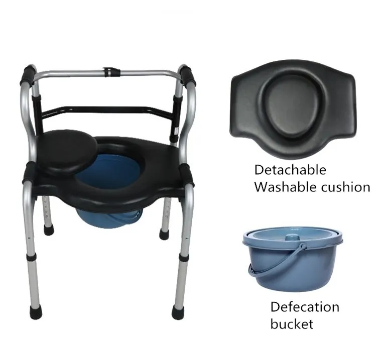 Многофункциональный дефекации Председатель поручень для пожилых людей и беременная женщина складные стулья трость для инвалидов