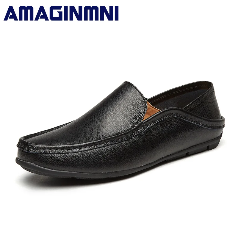 AMAGINMNI Comfortable Handmade Leather Shoes Casual Men's Flats Design ...